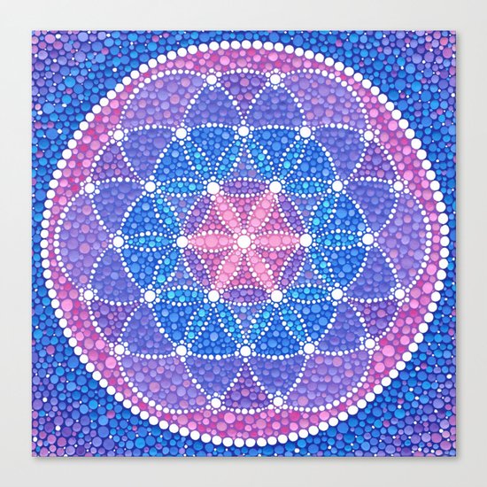 Starry Flower of Life Canvas Print