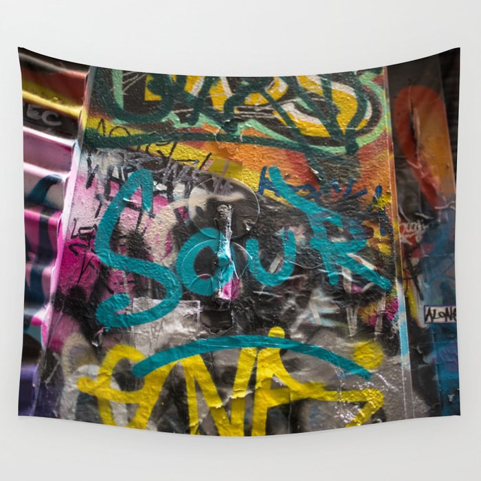 Sour Graffiti Wall Tapestry by Stuck up Street Society6