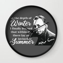 Philosopher Albert Camus pop art gray Wall Clock