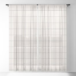 windowpane plaid Sheer Curtain