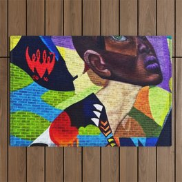 Harlem, NY African-American Female Form Street Art Portrait Photograph Outdoor Rug