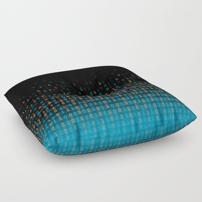 Binary Speed Blue Floor Pillow