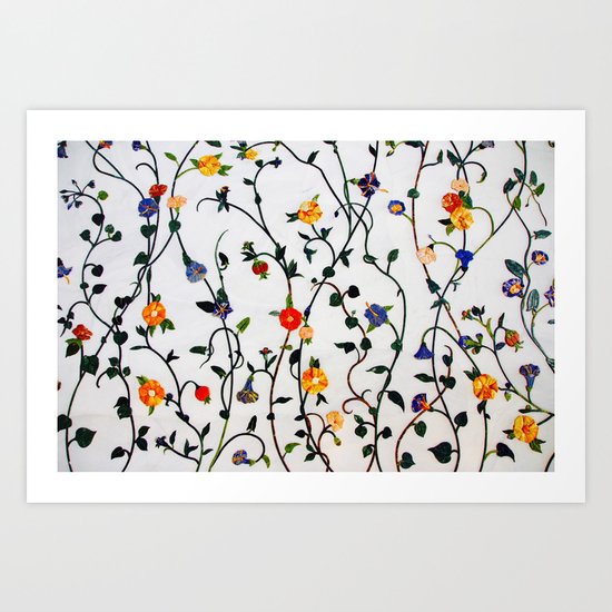 FLORAL AND VINE ABSTRACT PATTERN Art Print