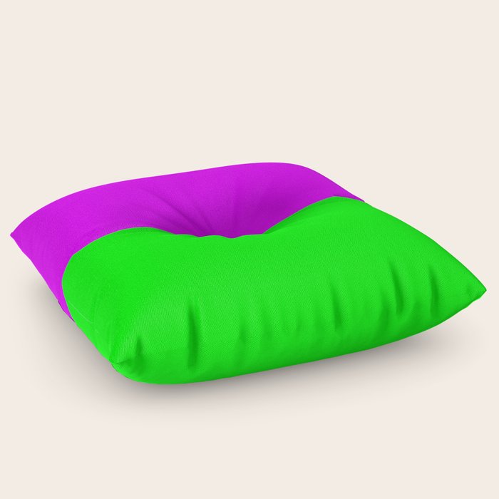 Neon Purple Green Floor Pillow by Moonshine Paradise Society6