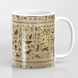 Ancient Egyptian hieroglyphs - Vintage and gold Mug
