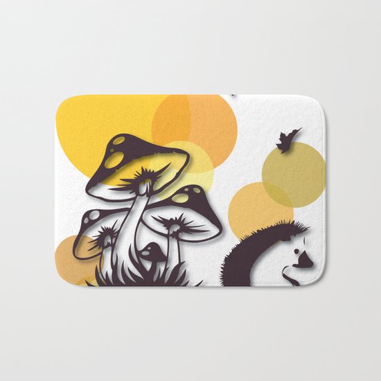 Mushroom And Hedgehog No. 3 Bath Mat
