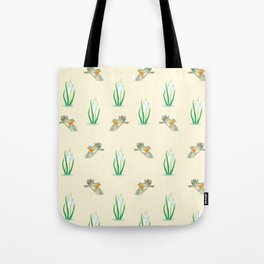 Red Robin Birds and Snowdrops Pattern Tote Bag