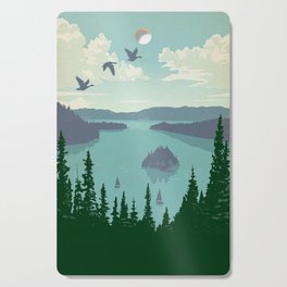 Vintage Lake Tahoe Travel Poster Cutting Board