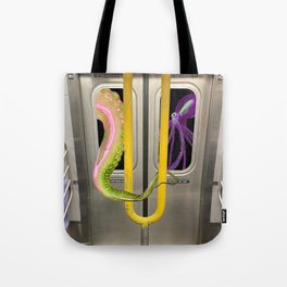 Octopus Subway Straphangers Tote Bag