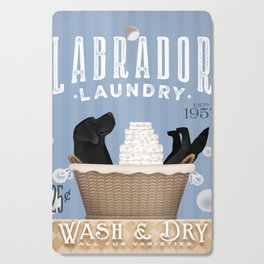 Lab laundry wash dry labrador black dog  Cutting Board