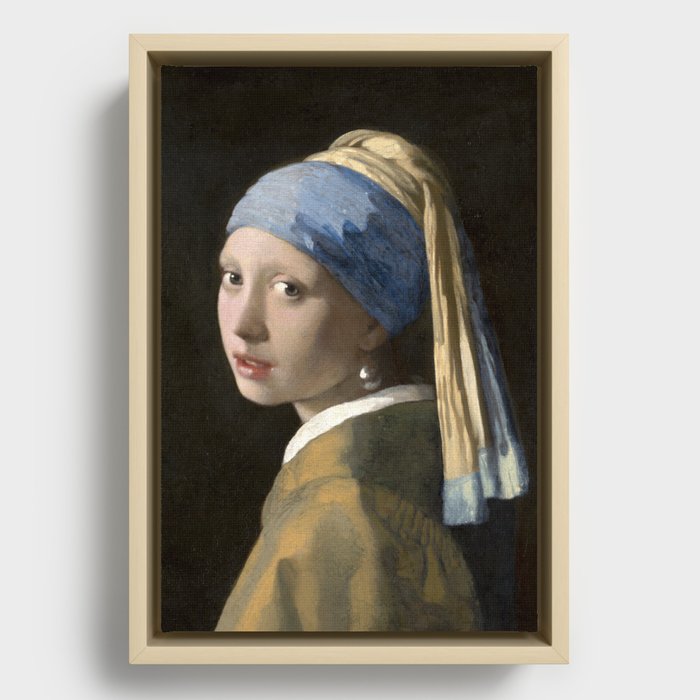 Girl with a Pearl Earring by Johannes Vermeer Framed Canvas