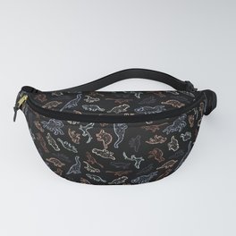 Dinosaurs - Color on Black Fanny Pack