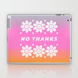 No Thanks - White on Multi Laptop Skin