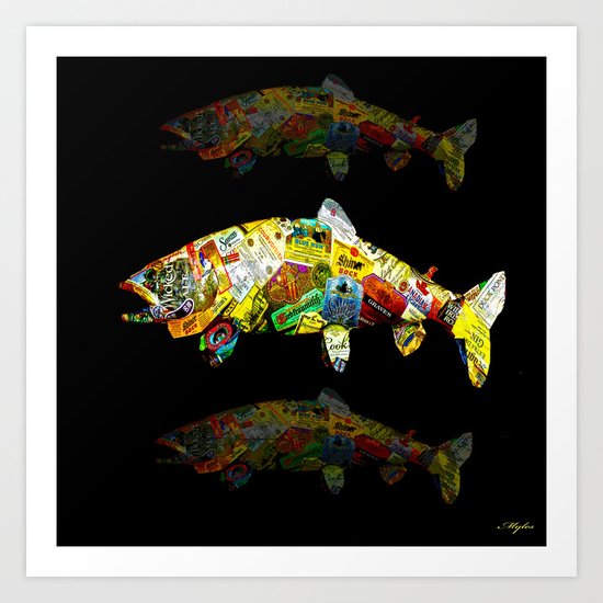 FATHER LIKES FISH AND BOURBON POP ART Art Print