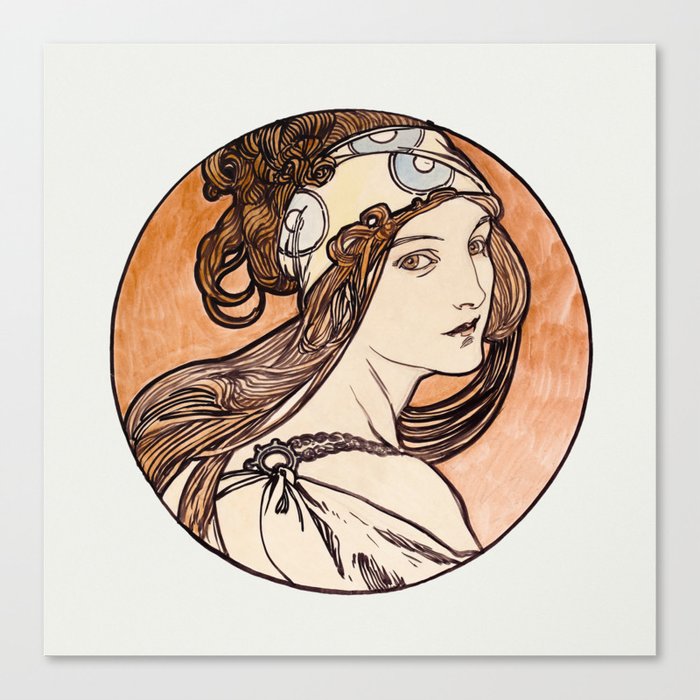 Alphonse Maria Mucha - Stained glass window for the facade of the Fouquet boutique Canvas Print