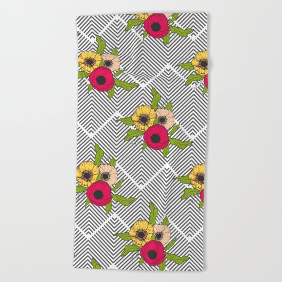 Geometric Garden #society6 #decor #buyart Beach Towel
