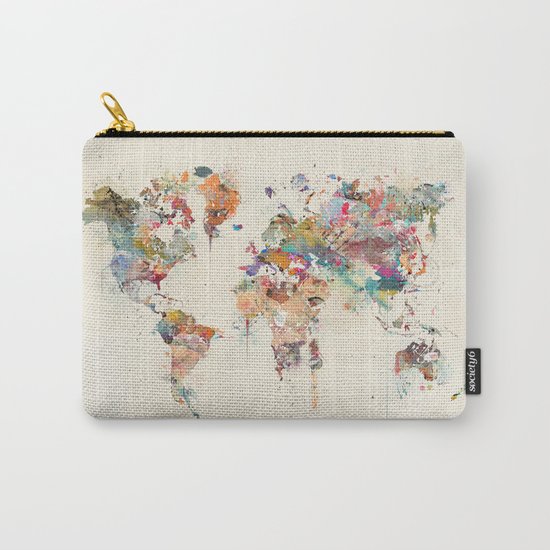 world map watercolour Carry-All Pouch