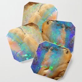 Aquamarine Opal Gemstone Marble Rock Mineral Pattern Coaster