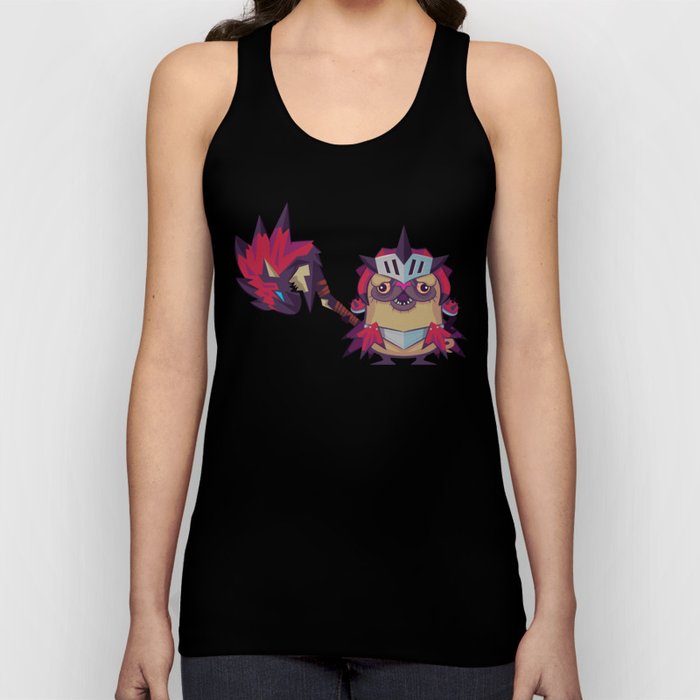 Pixel the Monster Hunting Pug Tank Top