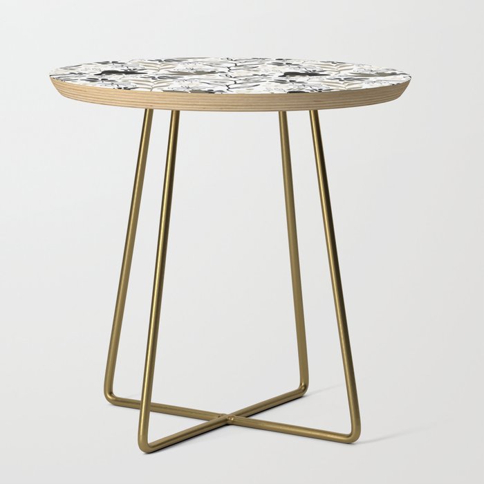 Beige and Black Pattern Side Table