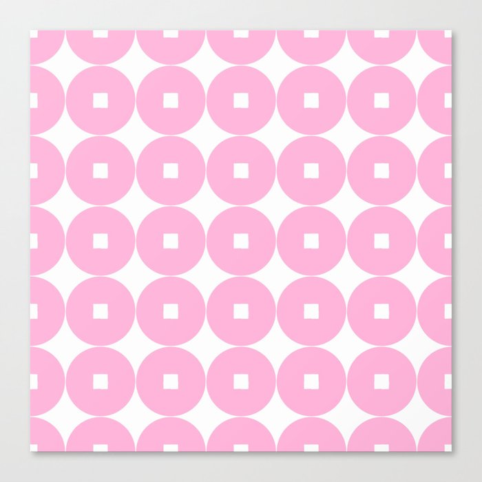 square and circle 9 pink Canvas Print