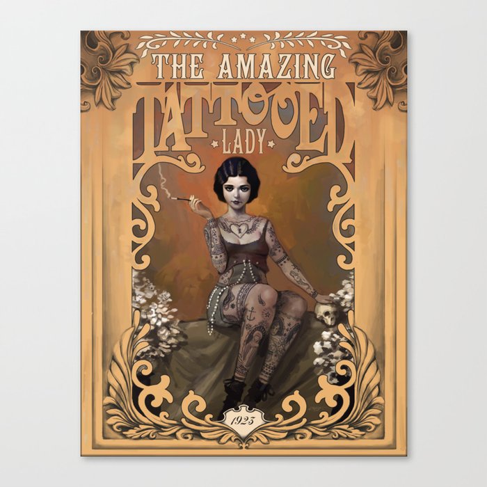 The Amazing Tattooed Lady Canvas Print