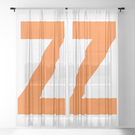 Letter Z (Orange & White) Sheer Curtain