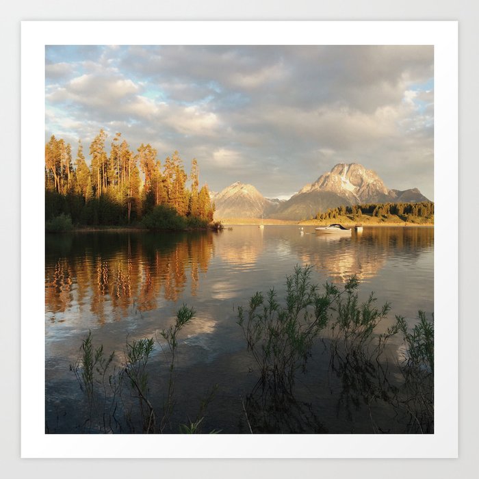 Sunrise on Jackson Lake, Grand Teton National Park Art Print