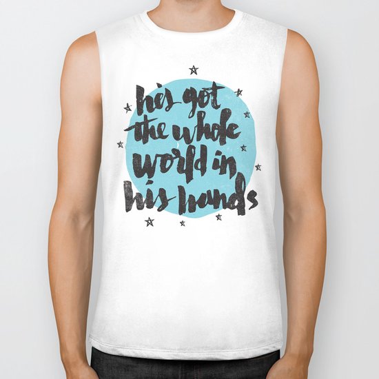 He's Got the Whole World in His Hands Biker Tank