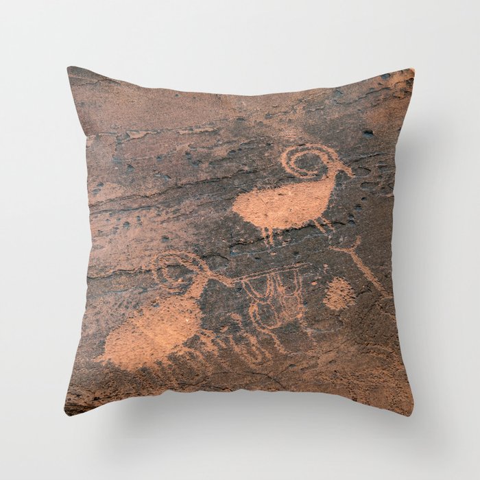 Desert Rock Art - Petroglyphs - II Throw Pillow
