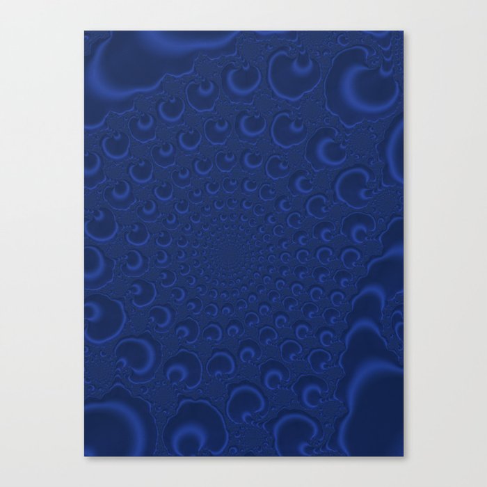 Abstract Art Digital Fractal Navy Blue Canvas Print