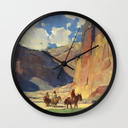 “Indians Riding Through Canyon de Chelly” by Edgar Payne Wall Clock
