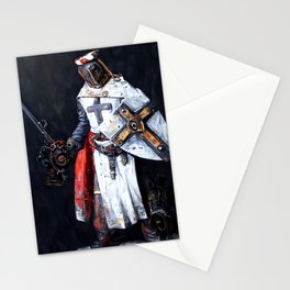 Steampunk Crusader Warrior Stationery Card