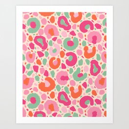 Funky Leopard Print Pink Art Print