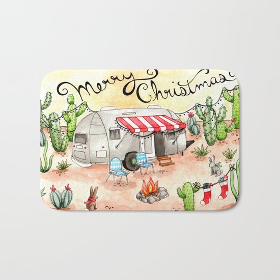 Airstream Christmas Bath Mat