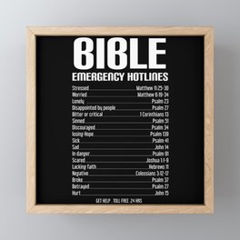 Bible Emergency Hotline Framed Mini Art Print