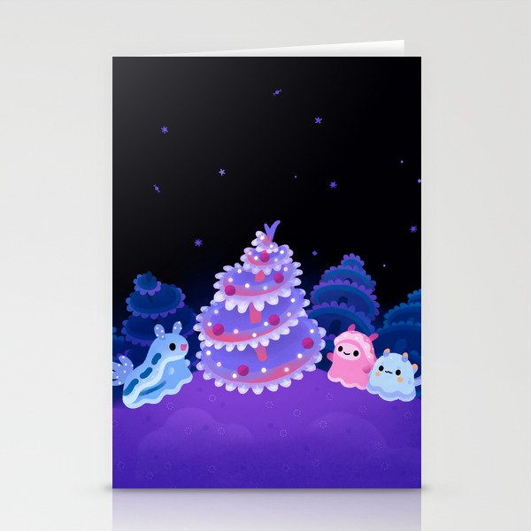Merry christmas tree worm Stationery Cards