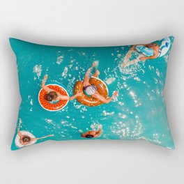 People Swimming, Aerial Sea, Aerial Ocean, Aerial Print, People Summer Hot Day At Seaside Rectangular Pillow