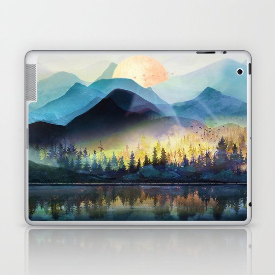 Mountain Lake Under Sunrise Laptop & iPad Skin