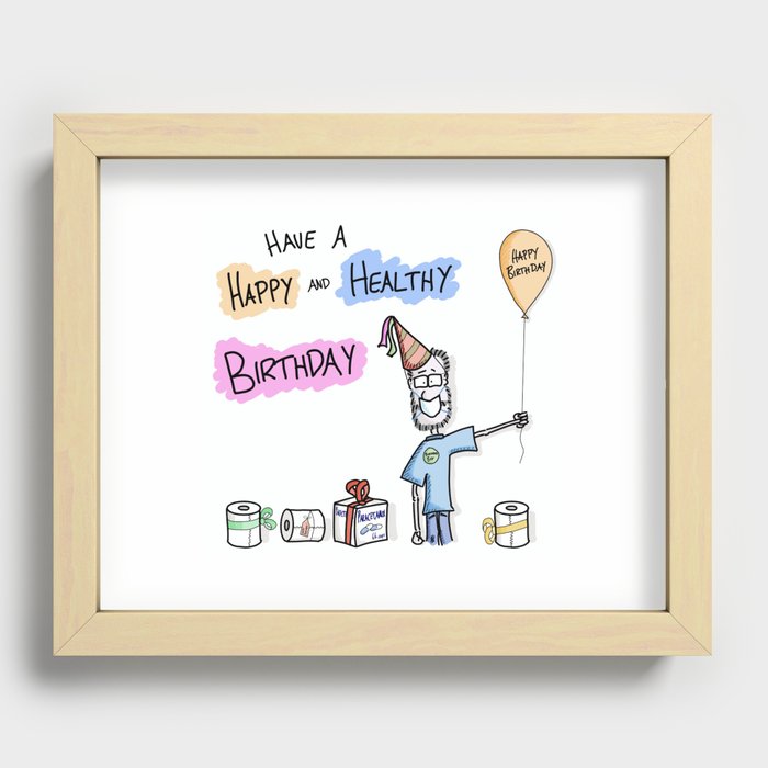 Happy and Healthy Birthday Recessed Framed Print