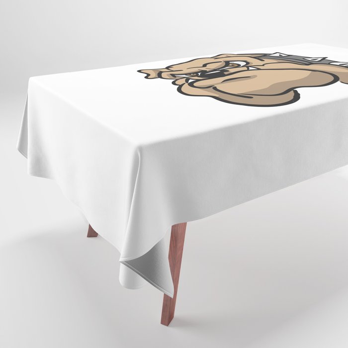 Cartoon Bulldog Tablecloth