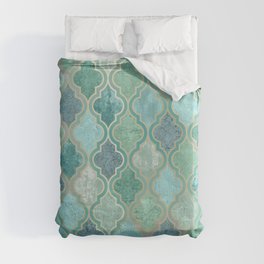 Moroccan Teal Green Duvet Cover