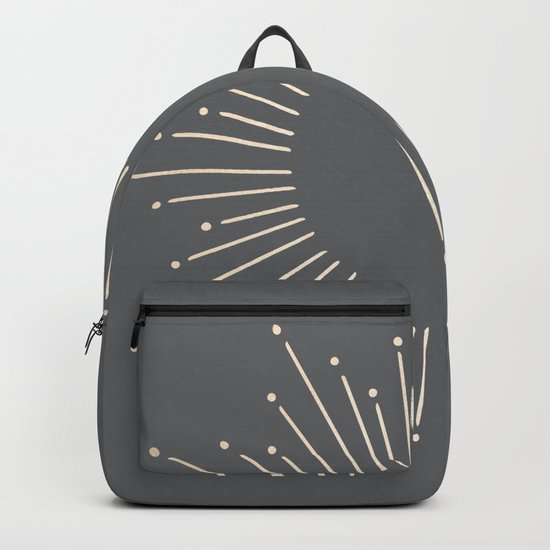 Simply Sunburst in White Gold Sands on Storm Gray Backpack