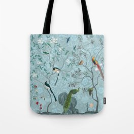 Chinoiserie Aqua Turquoise Garden Fresco & William Morris Art Tote Bag