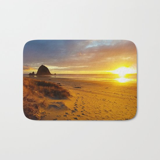 Cannon Beach Oregon at Sunset Haystack Rock Bath Mat