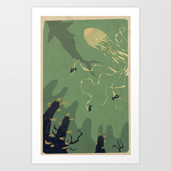 Meanwhile, deep below.... Art Print