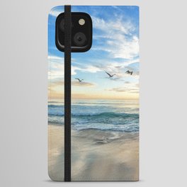 Ocean Beach Waves Sunset Photo iPhone Wallet Case