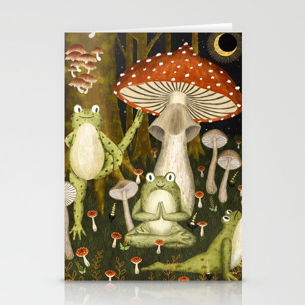 mushroom forest yoga Stationery Cards