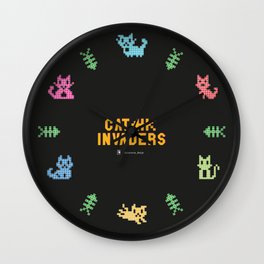 Cat Invaders Wall Clock