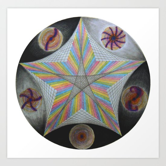 Galactic Pentagram (ANALOG zine) Art Print